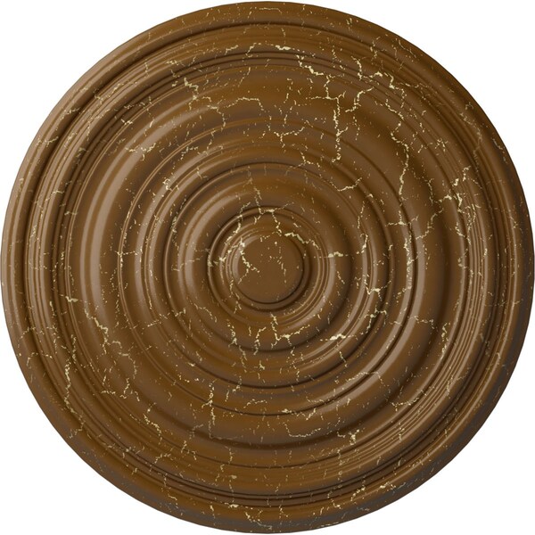 Ekena Millwork Carton Ceiling Medallion (For Canopies up to 2 5/8"), 12 5/8"OD x 1"P, Smokey Topaz Crackle CM13CASTC - main